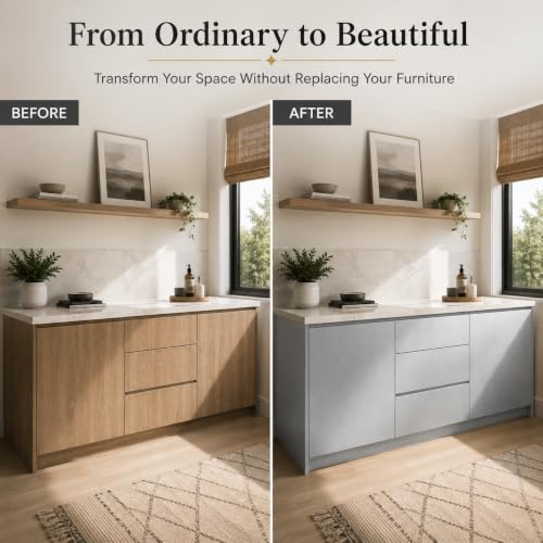 Image of HOME13 Silver Wallpaper Peel and Stick Wallpaper Self Adhesive Decorative Metallic Wallpaper Removable Vinyl Wall Sticker Waterproof Countertops Bathroom Kitchen Cabinet (20x120 Inch)