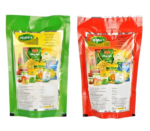 Image of Otoba's Rajasthani Green & Red Chilli Combo (200g Each)| Marwari Green Athana Mirchi & Red Athana Mirchi Combo