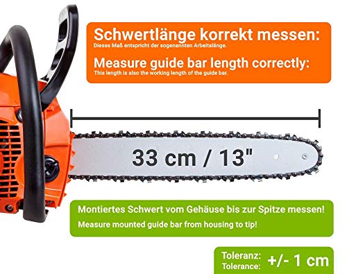 SECURA 2 Sägeketten VollmeiÃel + Schwert kompatibel mit Husqvarna 545 Motorsäge mit 33cm 0.325 56TG 1,5mm – Bild 4