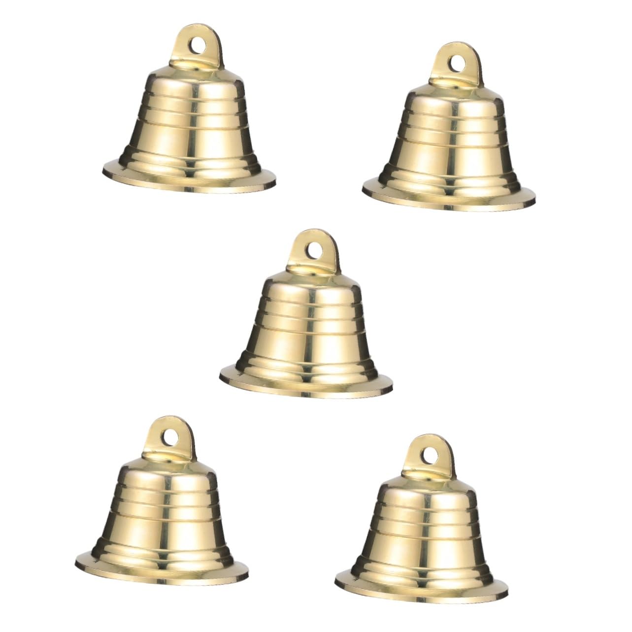 Alipis 5 Pz Campane d'ottone di Natale campane per artigianato campanelli d'epoca ciondolo a campana creativo mini campanelli decorazione campana in ottone Decorazioni per feste Golden