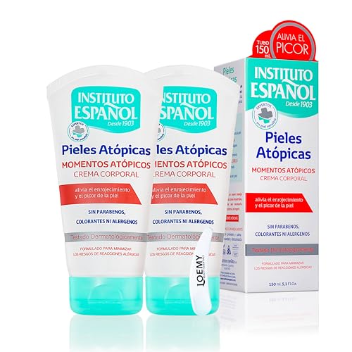 Instituto Español Crema Corporal Hidratante Para Irritaciones de Eczema, Crema Regeneradora Nutrición Intensa Para Piel Seca y Agrietada, Tratamiento Corporal Piel Atópica Refrescante, set 300ml
