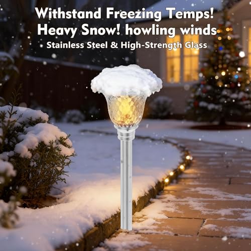 BEAU JARDIN 8 Solarleuchte Garten LED Außenleuchte Auto EIN/Aus Edelstahl Garten Solar Leuchten wasserdichte Strahler Leuchten für Terrasse Auffahrt Deck Hof Hochzeit LED Beleuchtung Dekoration - 2