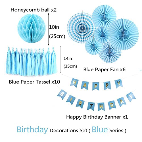 Image of AMFIN First Birthday Decoration Boy Combo / 1st Birthday decoration For Baby Girl / 1st Birthday Decoration Items / First Birthday Party Decoration / Foil Balloons for birthday decoration / 1st Birthday Balloons / Birthday Party - Blue