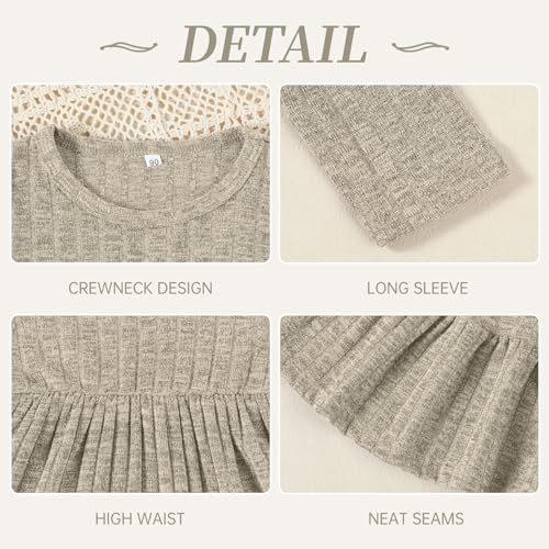 Image of Toddler Baby Girl Long Sleeve Dress Girls Knit Sweater Dresses Tiered Kids Swing Holiday Clothes Fall Winter