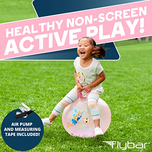 Flybar Hopper Ball for Kids, Inflatable Bouncy Ride-On Ball w/Handle for Indoor & Outdoor Active Play, Includes Pump, Jump Ball Toy for Boys & Girls, Supports Up to 165 lbs, Ages 3+, 18-Inch, Small by Flybar - Image 2