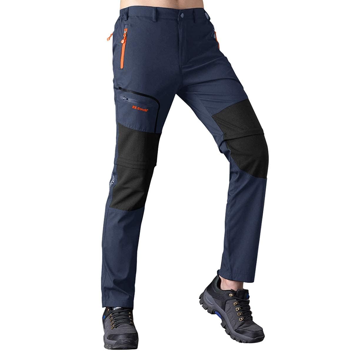 SANMIO Pantaloni Trekking Uomo Esterno Asciugatura Veloce Funzionali Leggeri Traspiranti Convertibile Pantaloncini Softshell Pantaloni da Arrampicata Casual - 3