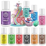Gel Food Coloring for Cake Decorating - Upgraded Gel Texture 10 Colors Gel Based Vibrant Food Color...