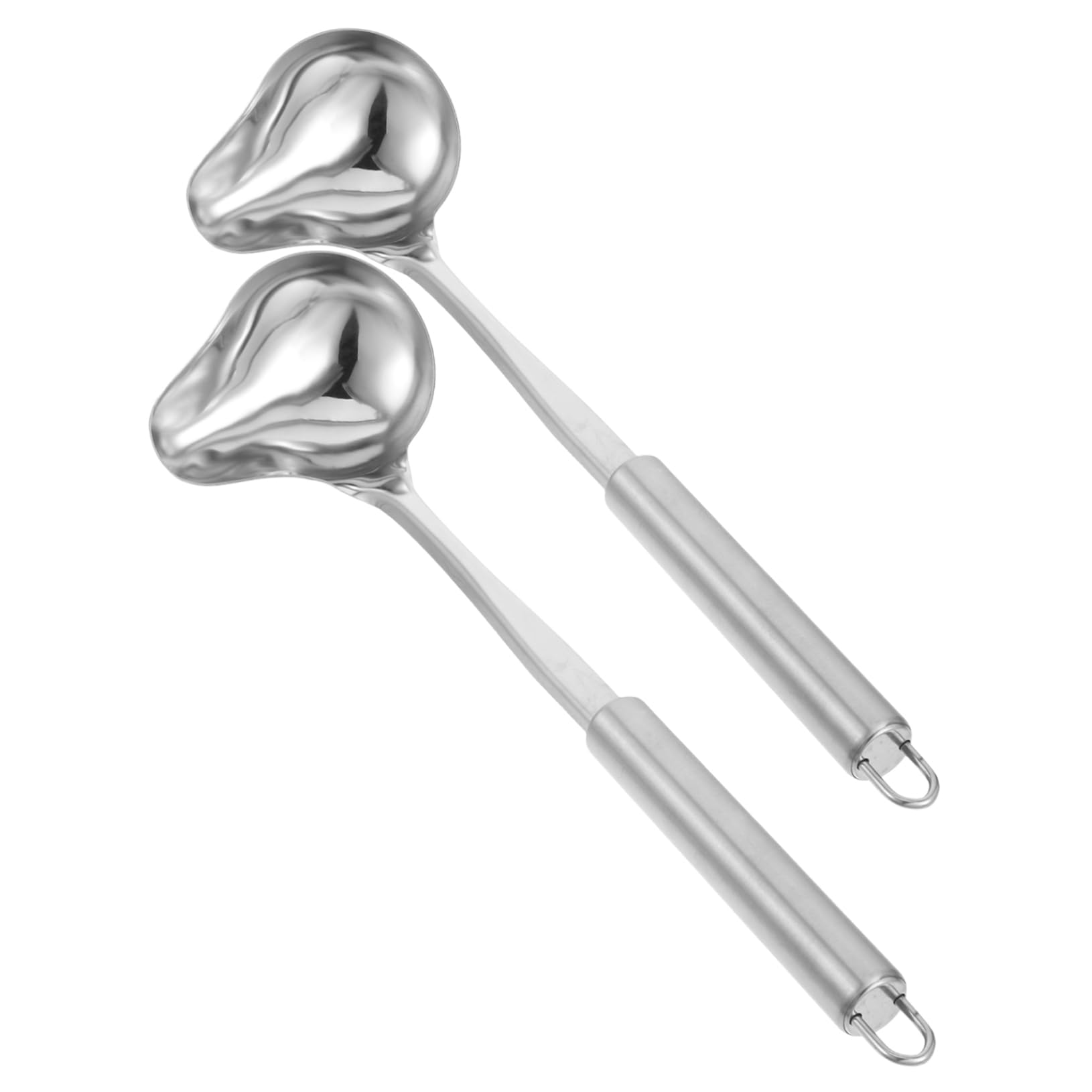 2Pcs Stainless Steel Duckbill Spoons Versatile Oil Scoop Soup Ladle for Kitchen Use Smooth Edges for Easy Cleaning Practical Hanging Design for Cooking