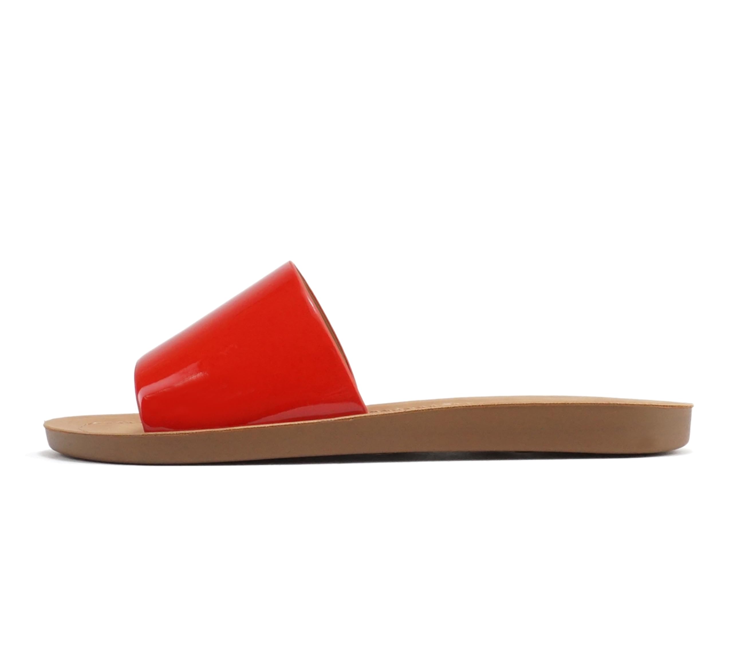 Soda Shoes Efron-S Women Flip Flops Basic Plain Slippers Slip On Sandals Slides Casual Peep Toe Beach