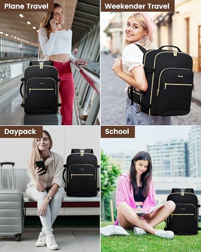 Image of LOVEVOOK 40L Travel Backpack with Waist Strap,Flight Approved Carry on Backpack,Waterproof Personal Item Travel Bag,TSA Carry on Luggage Suitcase Travel Essentials,Gifts for Women & Men,fit 17 inch Laptop