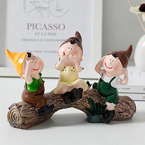 Figurine de souche anti-stress sculpture résine déco pour bureau et maison - 3