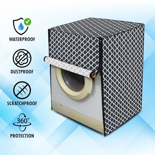 Image of Lithara Front Load Fully Automatic Washing Machine Cover for LG, Samsung, IFB, Whirlpool, Suitable for 7 kg & 7.5 KG - Waterproof, Dustproof Cover (Print-11)