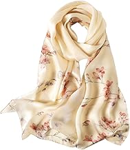 Women's Scarf 100% Mulberry Silk Colourful Lightweight Elegant Manual Cut Scarf Best Gift for Your Lady