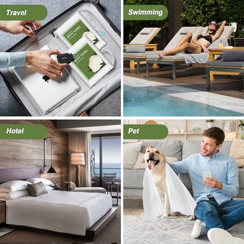 Paquete de 10 Toallas Desechables para Baño de 55" x 27.5" Ultra Suaves y de Secado Rápido, Toallas Corporales Portátiles para Viaje, Camping, Playa, Gimnasio, Sauna y Spa miniatura 7