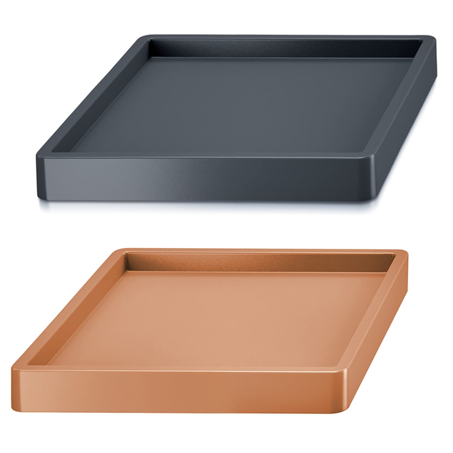 Platillo Cuadrado 45x45 Borde para Retener Agua con Ruedas 360° Diseño Moderno Plástico Color Terracota