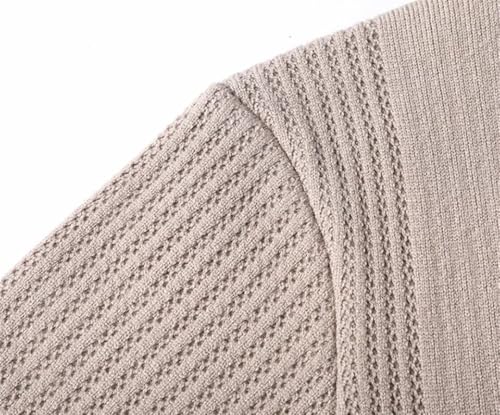 Men Contrast Knit Cardigan Sweater Long Sleeve Pockets Lapel Casual Cardigans Outerwear4