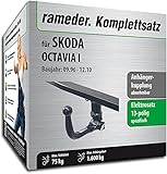 Rameder Set, Anhängerkupplung abnehmbar + 13pol Elektrik kompatibel für Skoda Octavia I (112933-01904-2)