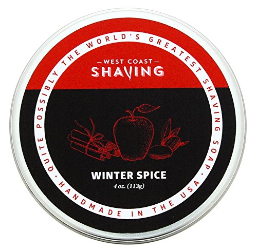 West Coast Shaving, Shaving Soap, Winter Spice. Rich Lather, Smoothe Comfortable Shave. For Men and Women.