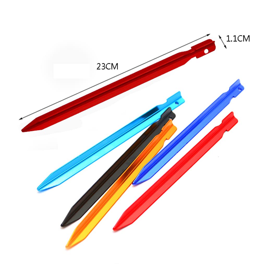Confezione da 12 picchetti per tenda, picchetti per tenda, picchetti per tenda a forma di Y in lega di alluminio resistente, picchetti per tenda da campeggio, chiodo con corda riflettente per cam