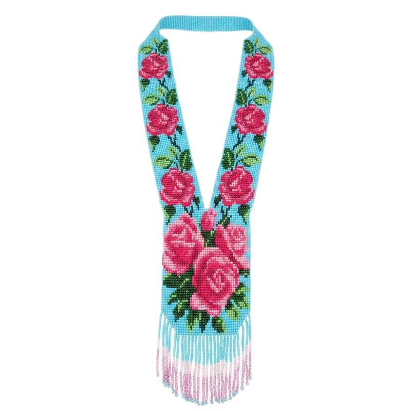 Collier Gerdan ukrainien en perles de rocaille fait main, un bijou traditionnel d'exception