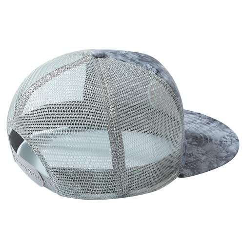 Image of BASSDASH Flat Brim Trucker Cap Adjustable Snapback Hat Mesh Back for Men Women