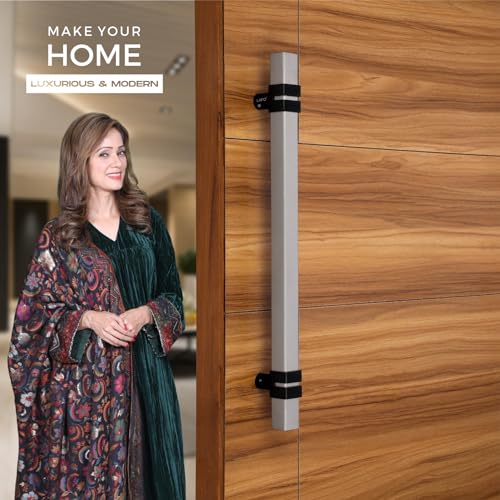 Image of LAPO 36 inch Square Stainless Steel Door Handle for Main Door /Glass Door Pull Push Handle /Main Door Handle for All Door-Pack of 1 | Black Finish | 3 Years Warranty