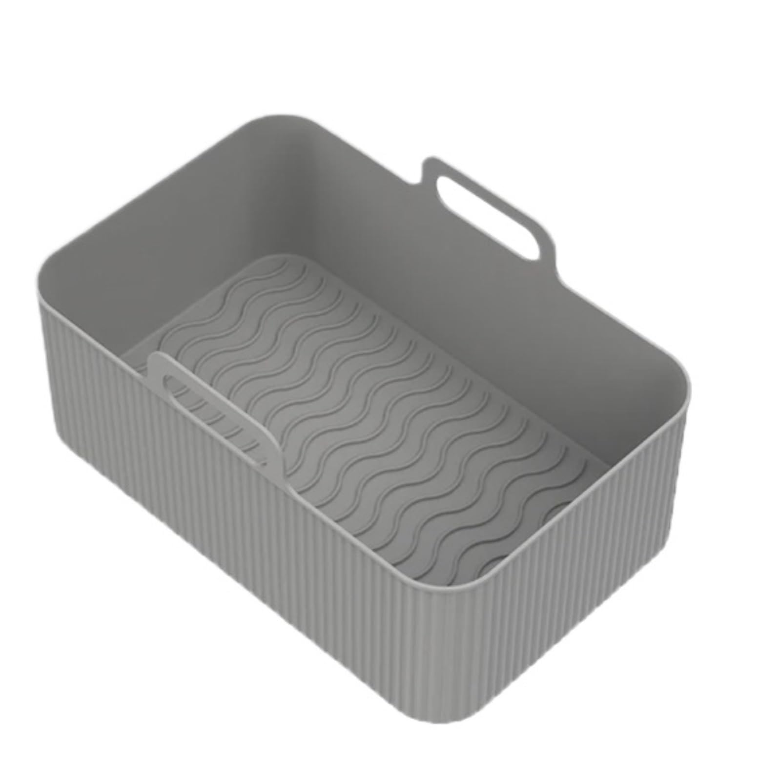 1 2PCS Reusable Air Fryer Silicone Tray Dish Dual 2 Basket Baking Pan Oven Pot Plate Liner Accessories