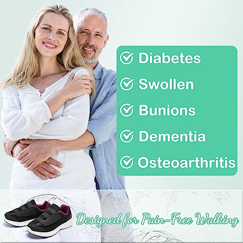 Diabetic Shoes for Women Extra Wide Width Slip-On Orthopedic Elderly Shoes with Adjustable Strap Lightweight Breathable Easy On/Off, Swollen Feet Walking Edema Sneakers2