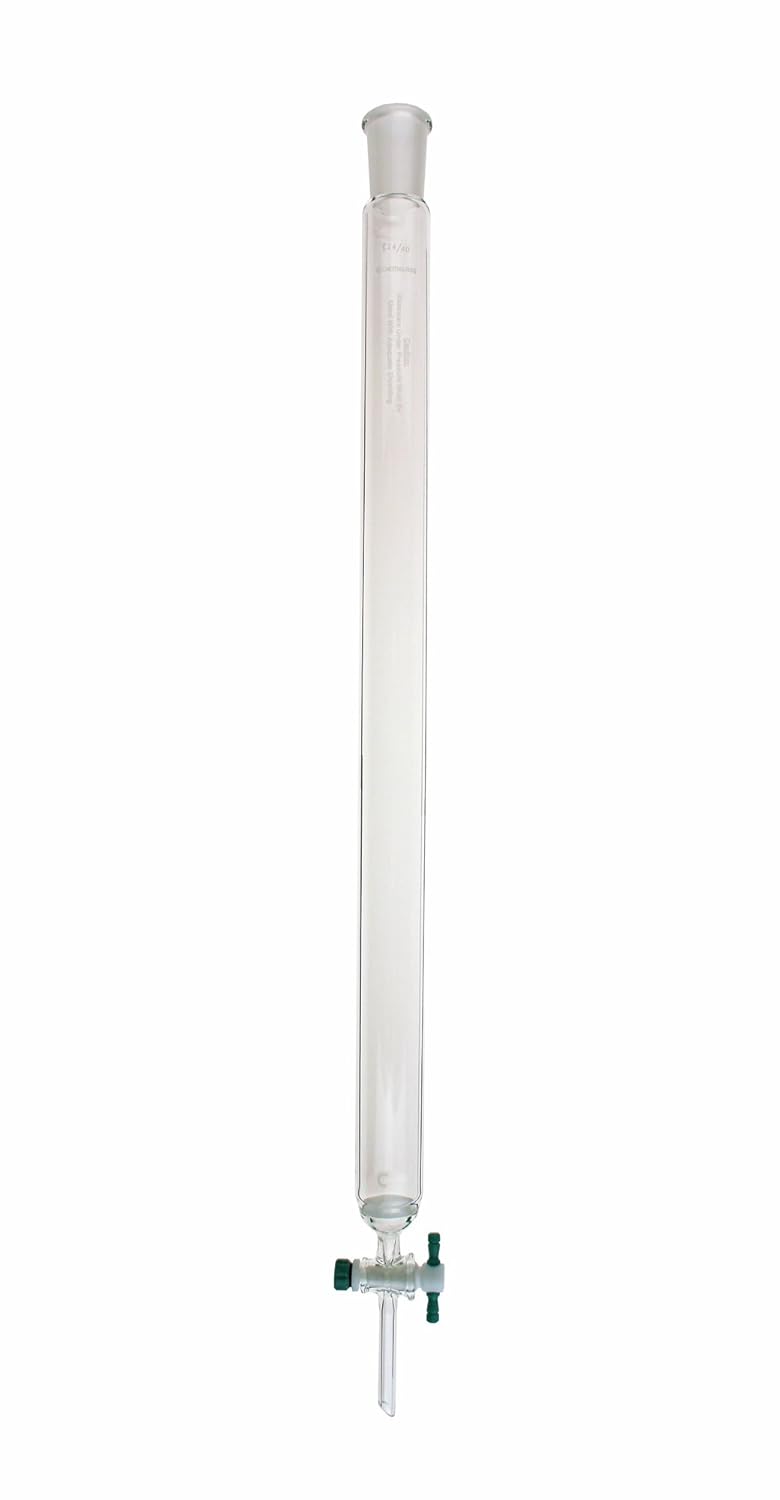 Chemglass CG118912 Glass Chromatography Column with Fritted Disc and