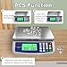 Large Digital Kitchen Scale 40kg/88lb Stainless Steel Price Computing Scale Counting Scale Deli Scale with LCD Display for Baking Bread Cooking Meat Prep Parts and Coins Adapter Included
