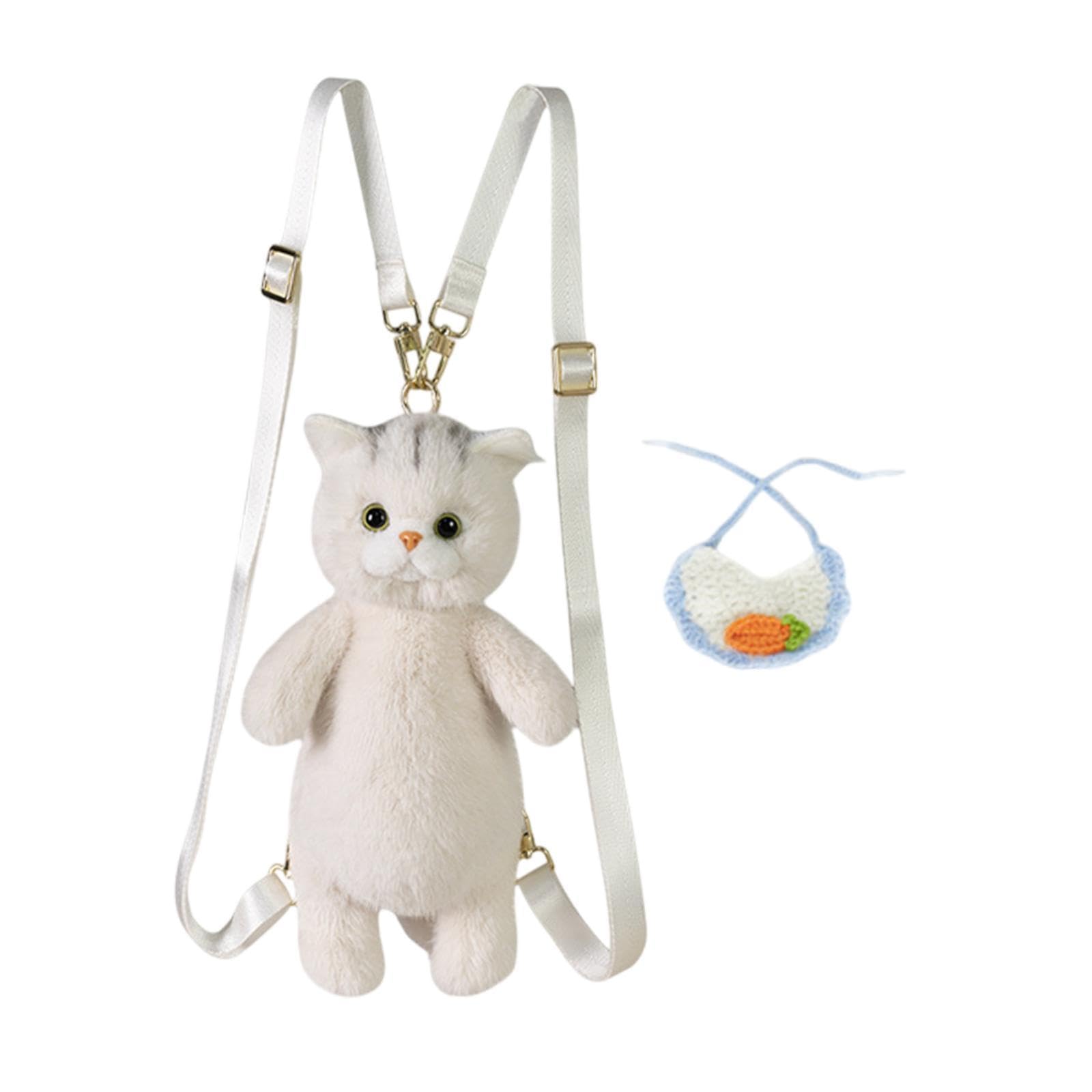 merishopp Stuffed Cat Doll Backpack Daypack for Anniversary Birthday Gift Street Party Blue Knitted-picture-39
