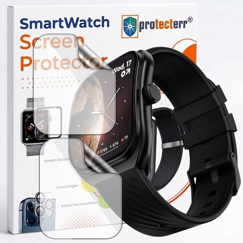 Image of 2-Pack Screen Protector for Boult Trail Pro 2.01 inch Smartwatch - Flexible TPU Screen Guard, HD Clear, Anti Scratch, Bubble Free, Full Coverage Film - Not Tempered Glass