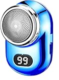Electric Shaver, Portable Electric Shaver, Rechargeable Waterproof Travel, Small Electric, Hassle Rotatory Shaver, Shaver Trimmer for Men's Traveling(Blue)