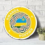 Metall-Blechschild mit Ruanda-Flagge, Wanddekoration, Plaketten, r&, Willkommensschild, hochwertiges Metallschild für Wohnzimmer, Küche, Veranda, 30,5 x 30,5 cm