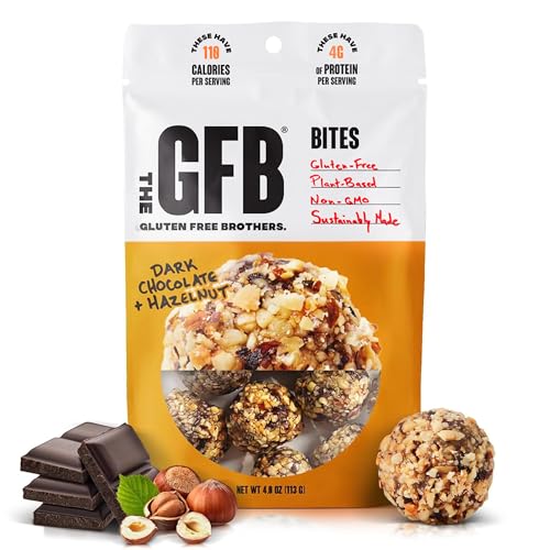 The GFB Dark Chocolate Hazelnut Protein Bites, Certified Gluten Free Snacks