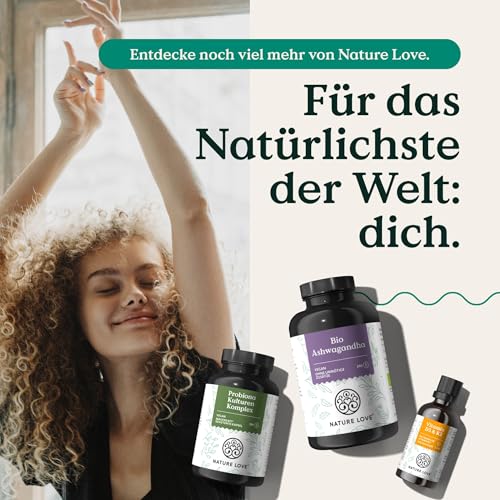 Foto von Nature Love Biotin Komplex - mit Zink, Selen, Silizium & Vitamin B5 - hochdosiert mit 10.000µg Biotin - 365 Tabletten für Haare, Haut und Nägel - Haar Vitamine im Jahresvorrat - vegan & laborgeprüft