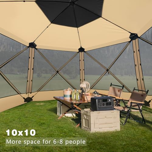 Image of MASTERCANOPY 10x10 Pop Up Gazebo Screen Room with Netting Beige