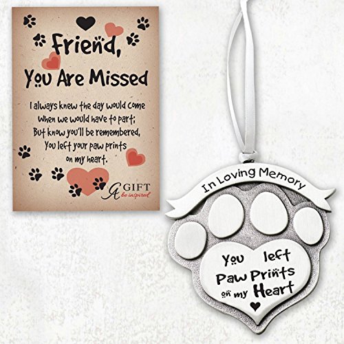 PAW PRINT Shaped - In LOVING Memory PEWTER ORNAMENT - For PET "YOU