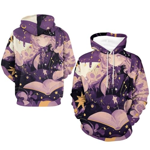 Sweatshirt Pullover Chat Sorcier Capuche Manches Longues S - 7
