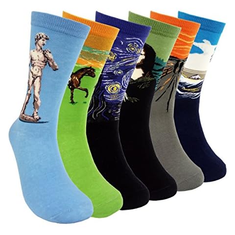 HSELL Crazy Patterned Dress Socks for Men Cover