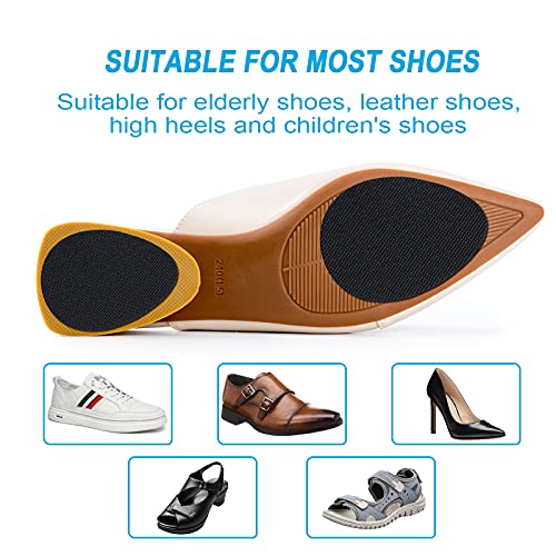 Image of Non Slip Shoe Pads, GADEBAO Self Adhesive Anti Slip Shoe Grips on Bottom of Shoes, Odorless Silicone Shoe Slip Pads, High Heels Non Skid Sole Protector Stickers (4 Black + 4 Beige)