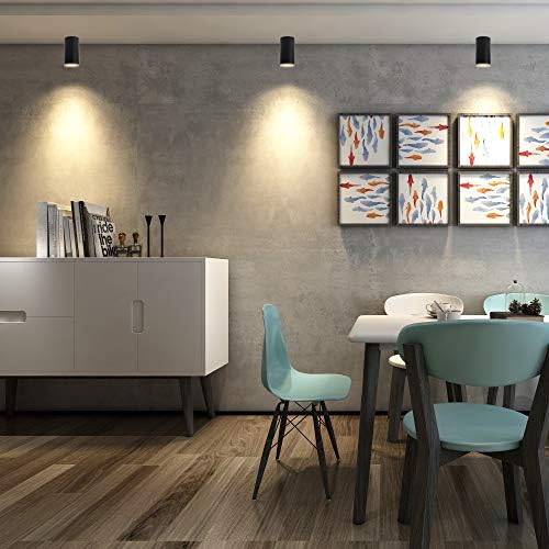 Klighten 4 pcs Surface Mounted Ceiling Spotlight Matt Black Ceiling Light, GU10 Socket, Round Modern Spotlight Aluminum Ceiling Spot for Living Room, Kitchen, Hallway, 56 x 100mm, Bulb not Included