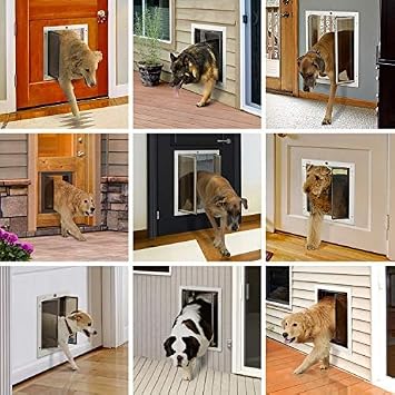PlexiDor Performance Wall-Mount Pet Door, Dog + Cat Door, Bronze
