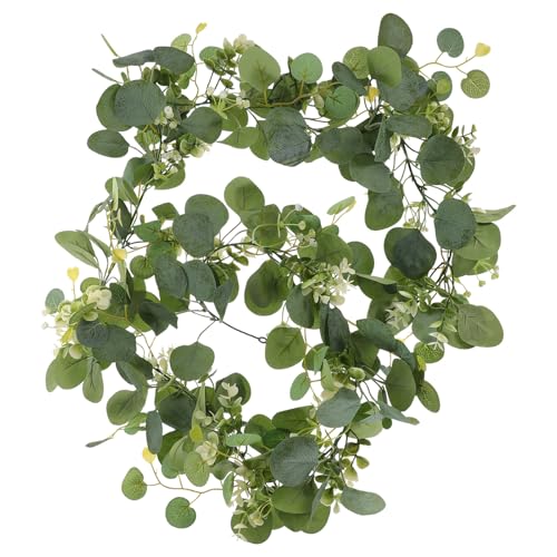 VALICLUD Guirnalda de Vid Artificial de Eucalipto Gypsophila, Colgante de Hojas Verdes Falsas, Planta Decorativa para Hogar, Boda y Fiesta, Textura Realista y Aspecto Natural