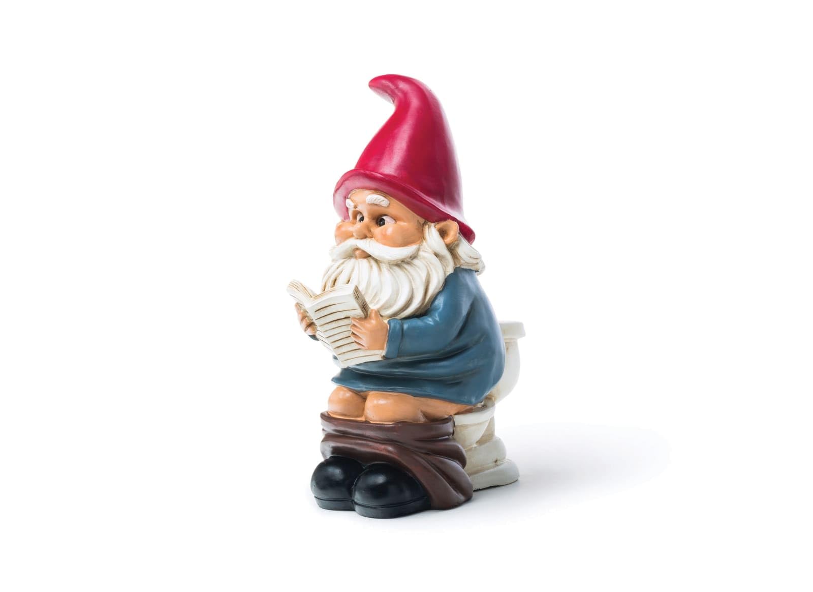 BigMouth Inc. Funny Garden Gnome on a Throne, Durable Ceramic Statue Decoration, Weather-Proof Outdoor Gnomes for Yard Lawn Garden Decor, Housewarming Gag Gift - 9.5" Tall