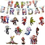 Geburtstag Deko Jungen- Bunting Girlande Hängende Deko Spider Geburtstagsdeko Happy Birthday Banner Partyzubehör für Kindergeburtstag Thema Party Supplies Deko