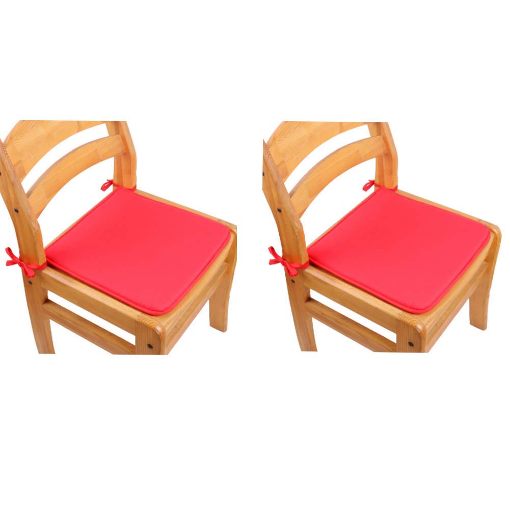 Chair Cushion Dining Chair Pad with Ties Soft Seat Cushions for Home Office Dinning Chair,Set of 2 (red)