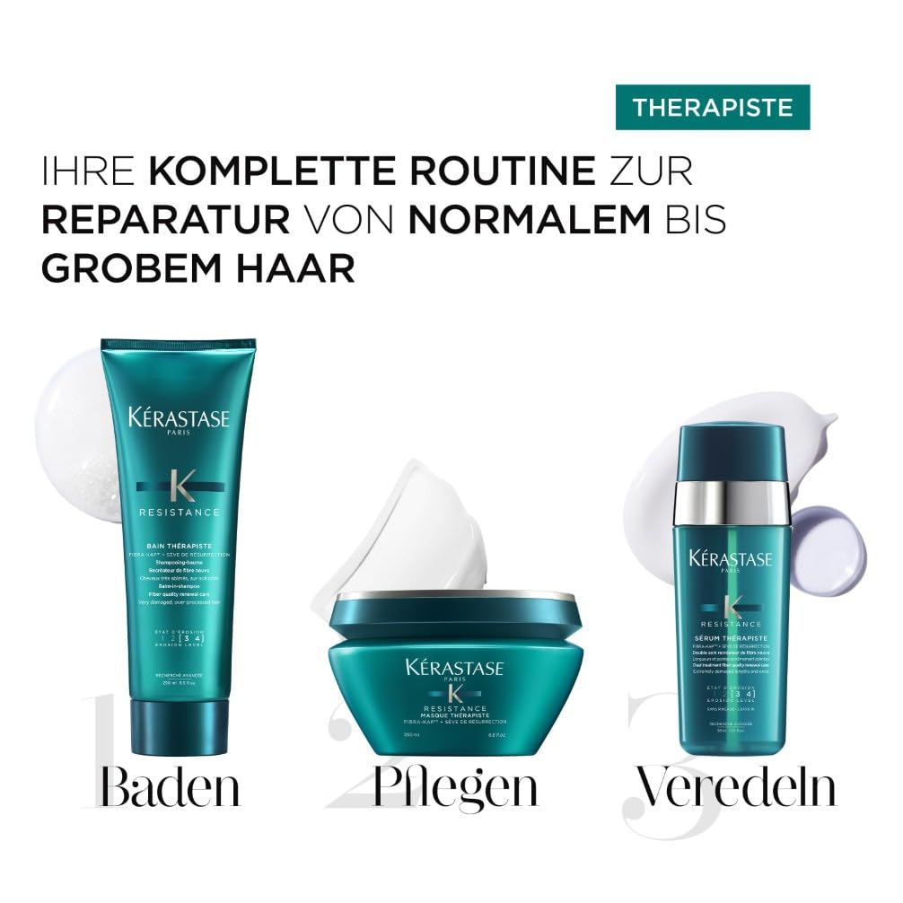 Kérastase, Résistance, Pflegeroutine mit Shampoo, Haarmaske und Haarserum, Für sehr geschädigtes und geschwächtes Haar, Regenerierend und reparierend