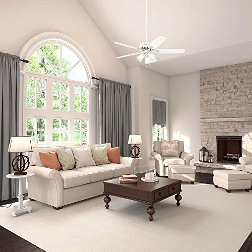 Ventilador de Teto Builder Plus Hunter Branco 127v com Acionamento por Corrente e Pás Reversíveis