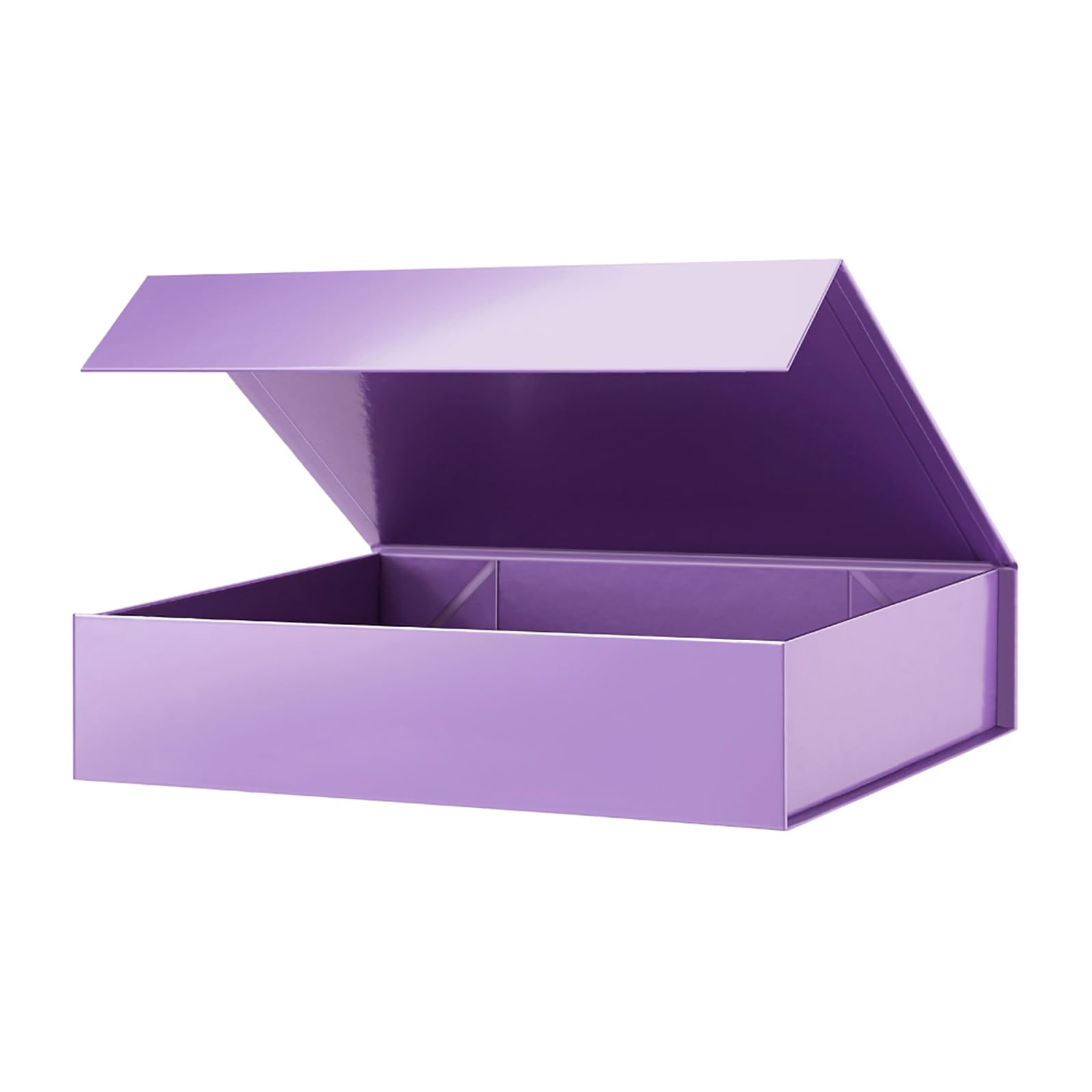 PACKHOME Gift Box 11.5x8x2.5 Inches, Sturdy Shirt Box with Magnetic Lid for Multiple Occasions (Glossy Purple)